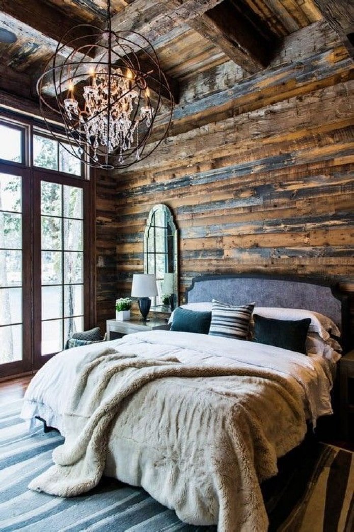 camera da letto in stile chalet