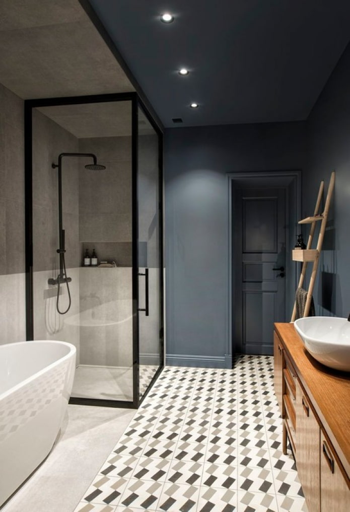 grigio scuro nel bagno