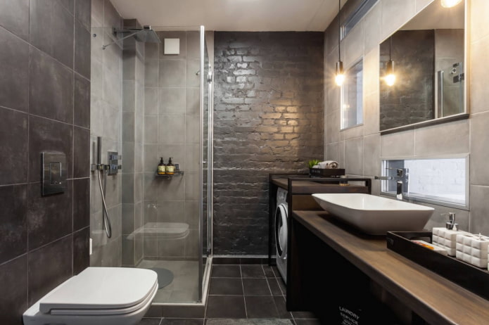 muro di mattoni nel bagno
