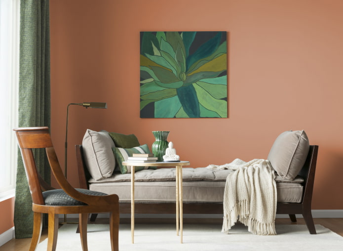 combinazione di terracotta con verde