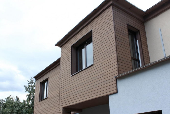 rifinitura della facciata della casa con pavimentazione