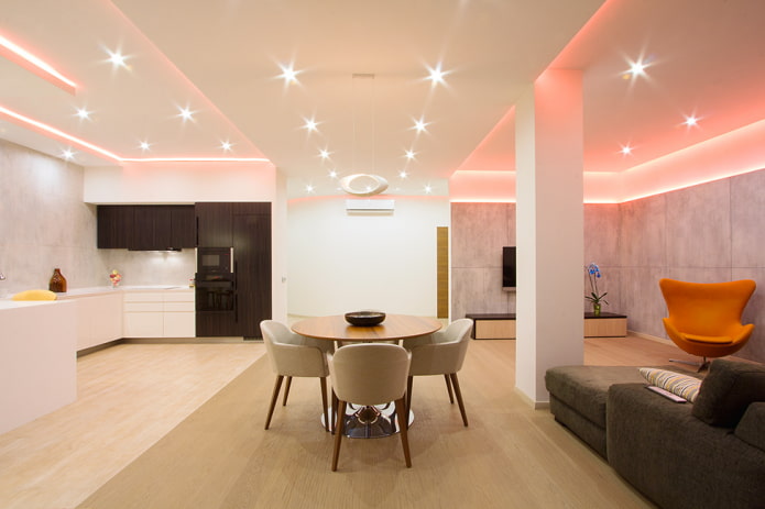 illuminazione spot nel design degli interni