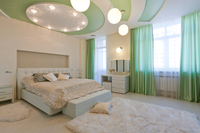 illuminazione spot nell'interno della camera da letto