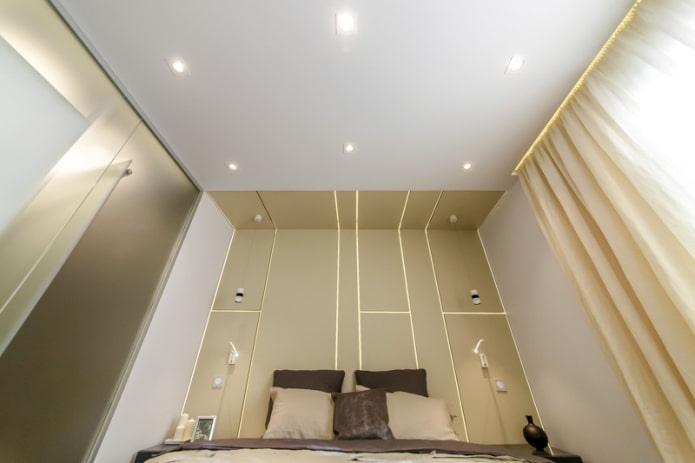 luci integrate nella camera da letto