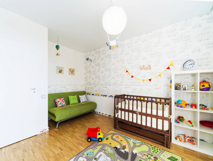 divano pieghevole nella cameretta dei bambini