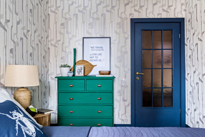 porte blu all'interno