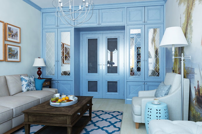 porte blu all'interno