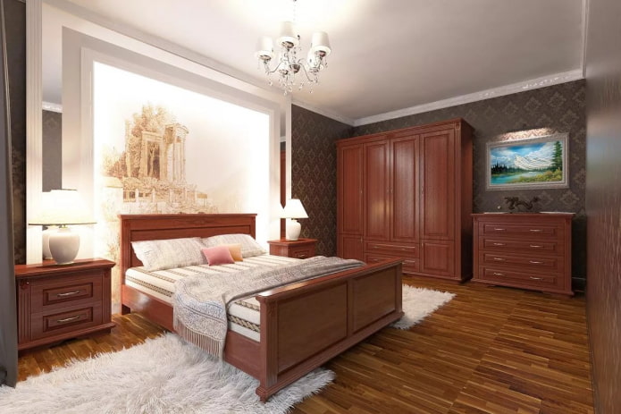 camera da letto color noce