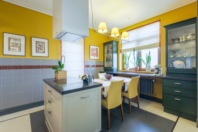 combinazioni di colori sulle pareti nell'interno della cucina