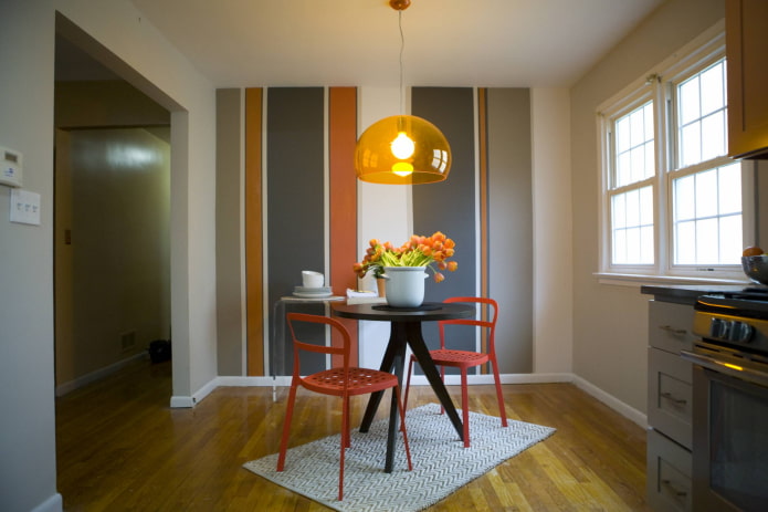 combinazioni di colori sulle pareti nell'interno della cucina