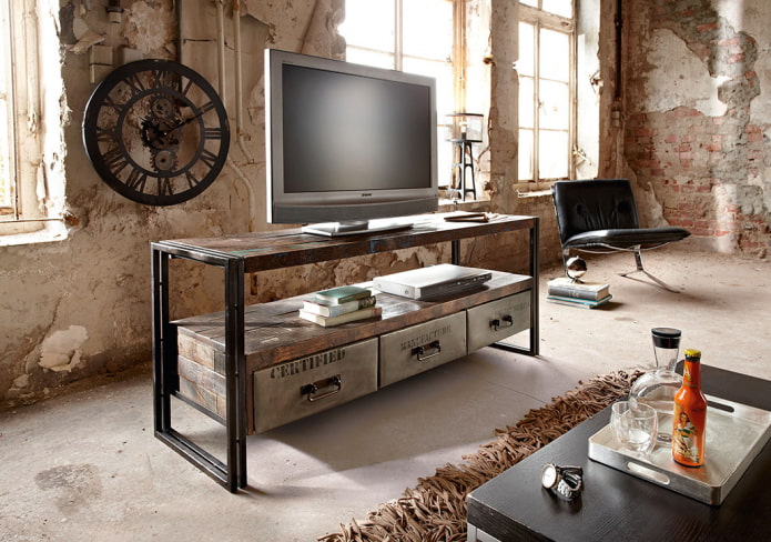 Mobile TV per interni in stile loft
