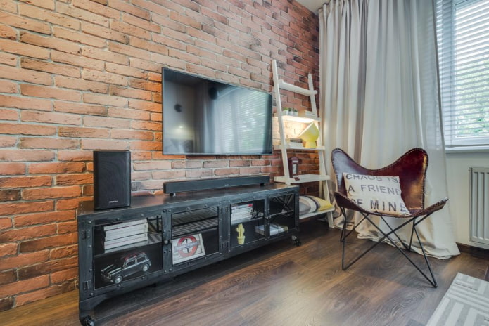 Mobile TV per interni in stile loft