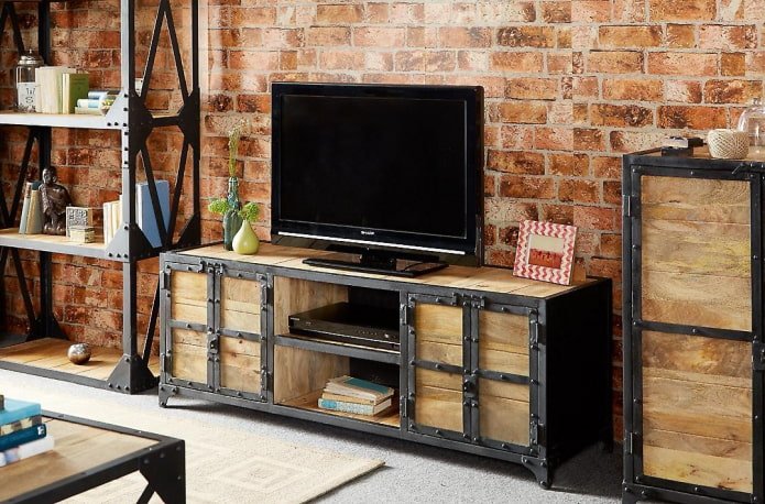 Mobile TV per interni in stile loft