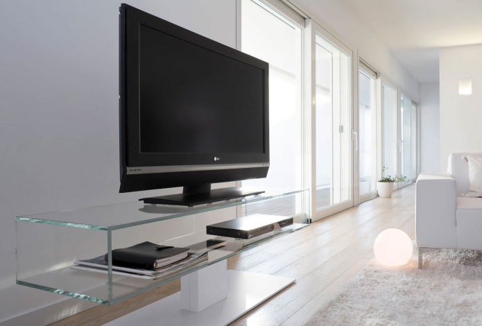mobile TV in vetro all'interno