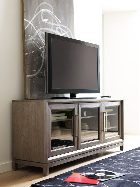 mobile TV con ante in vetro all'interno