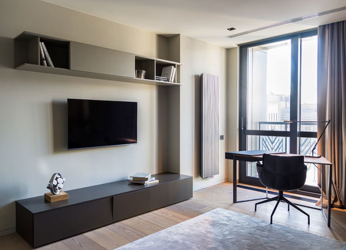 Mobile TV in un interno minimalista