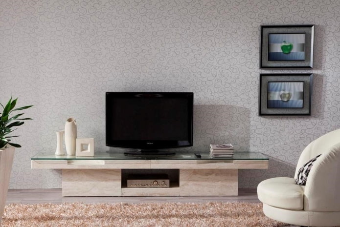 Mobile porta TV in pietra per interni
