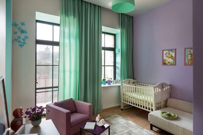 tulle verde nella cameretta dei bambini