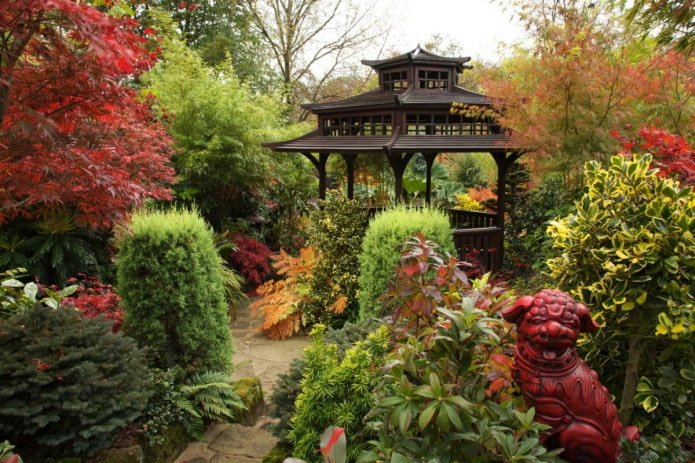 giardino con gazebo in stile cinese