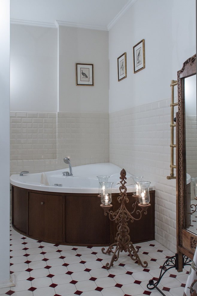 vasca da bagno angolare in stile classico
