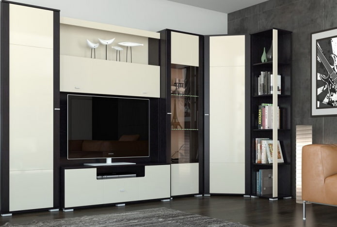 armadio ad angolo all'interno dell'ingresso in stile moderno
