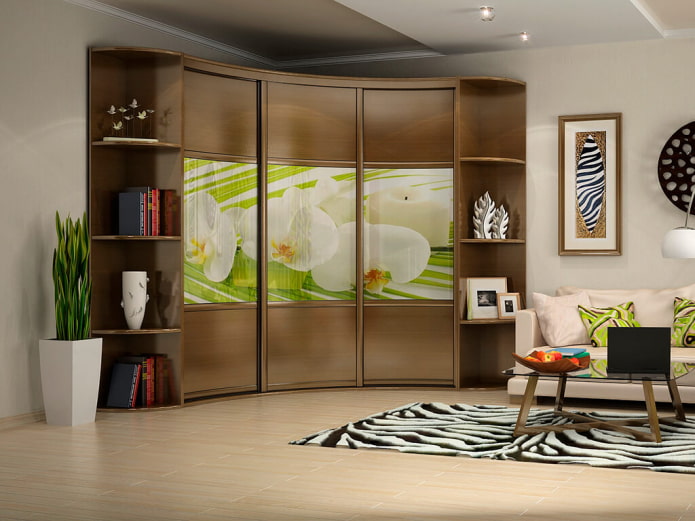 progetto di un armadio ad angolo all'interno dell'ingresso