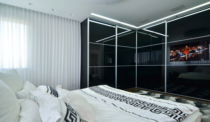 Progetto di un armadio ad angolo in camera da letto