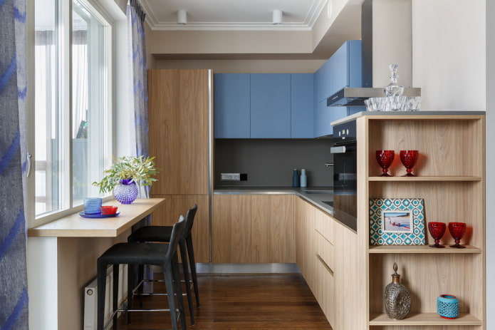 sistemi di contenimento all'interno di una cucina ad angolo