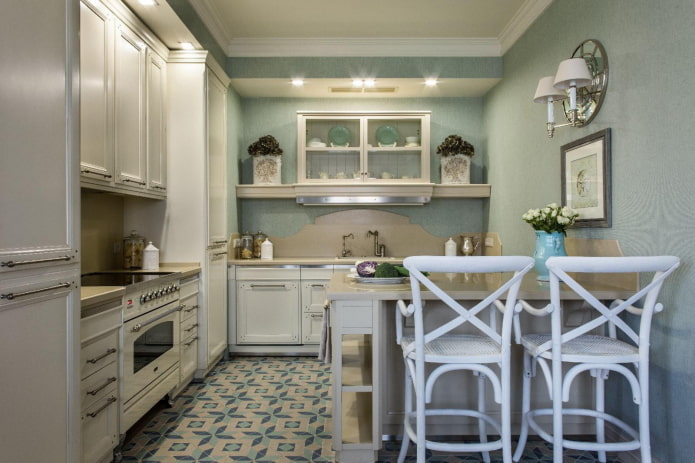 cucina ad angolo in stile provenzale
