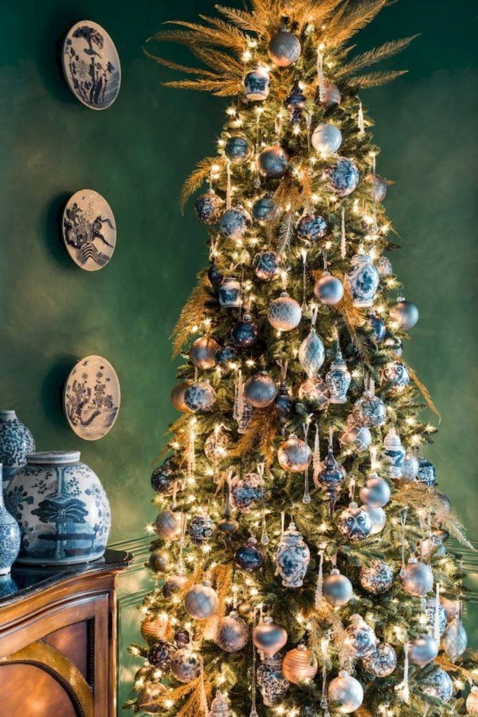 Albero di Natale blu e oro