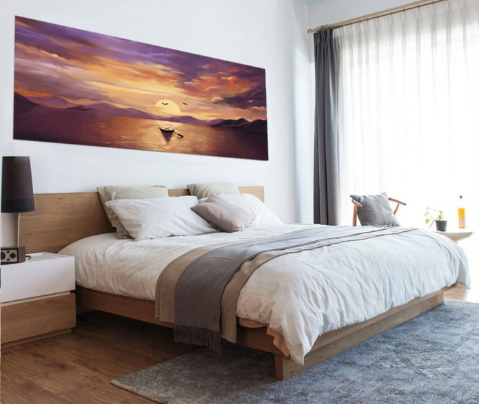 paesaggio marino sopra il letto