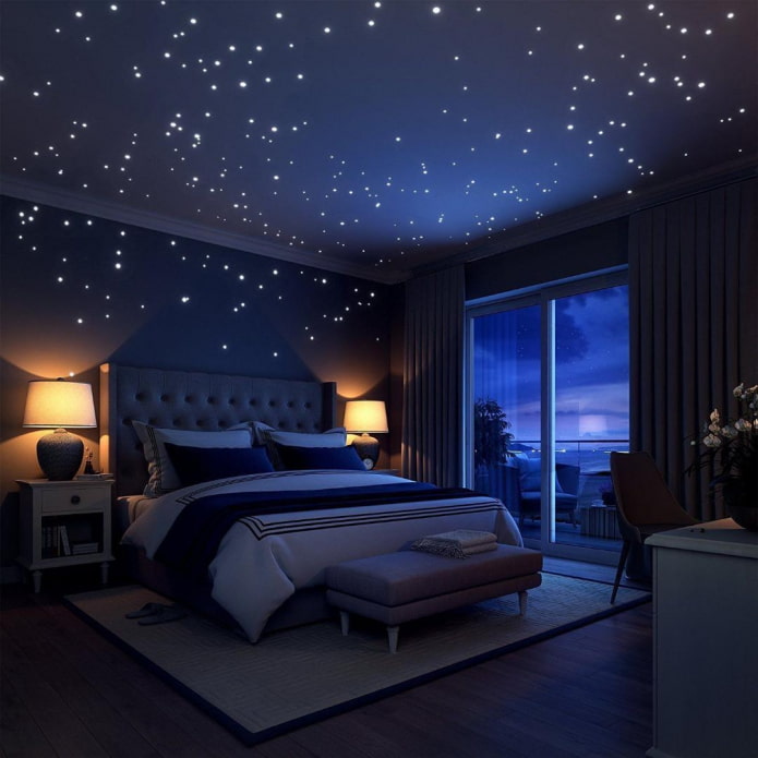 cielo notturno in camera da letto