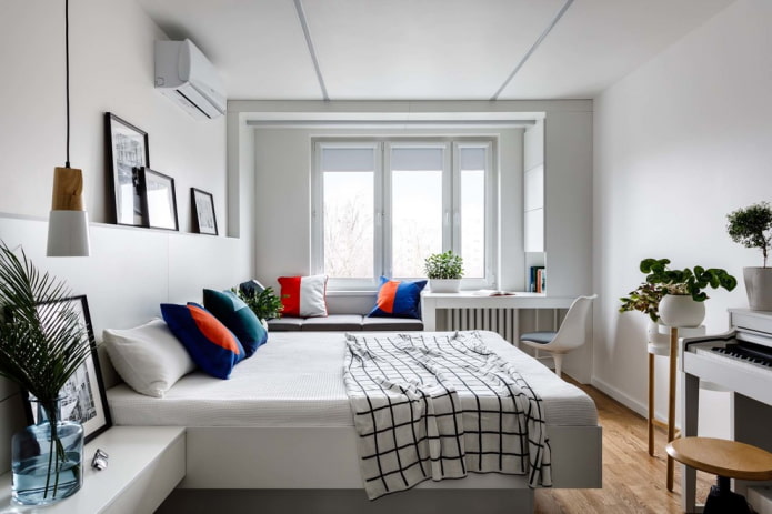 Camera da letto con finiture chiare