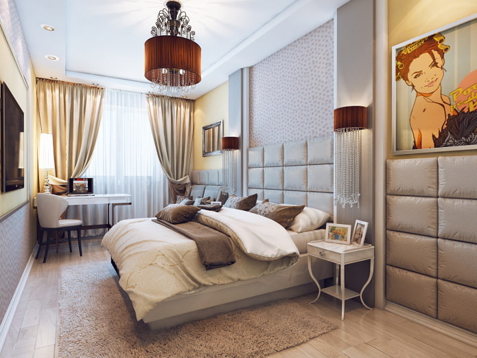 design di una camera da letto stretta