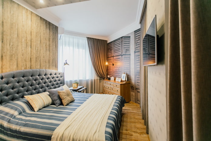 pianificazione e suddivisione in zone di una camera da letto stretta