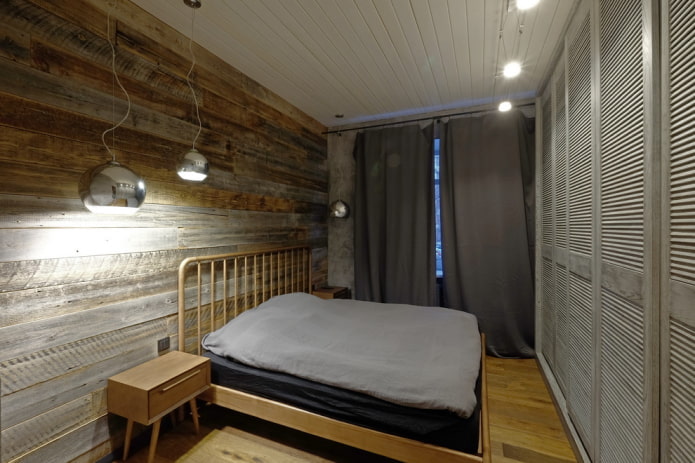 camera da letto in un loft in stile Krusciov