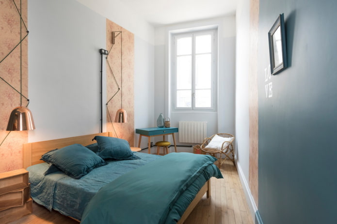 pianificazione e zonizzazione di una camera da letto stretta