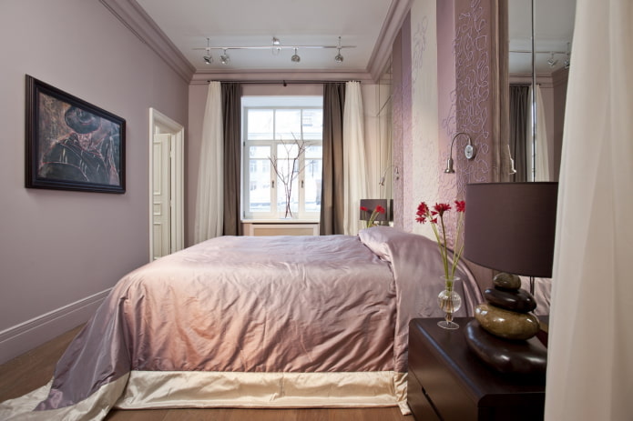 combinazione di colori di una camera da letto stretta