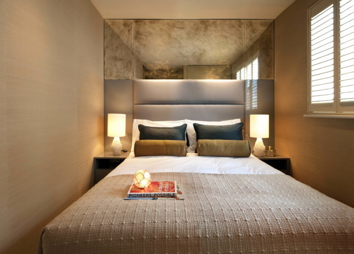 design degli interni di una camera da letto stretta