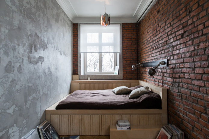 loft in una piccola camera da letto