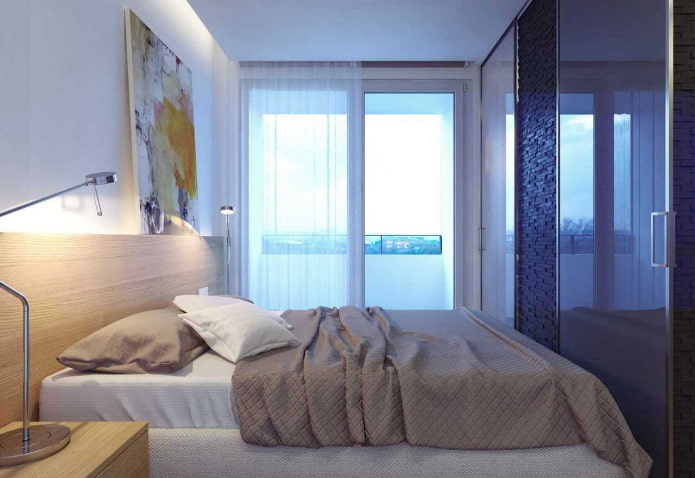design degli interni di una camera da letto stretta