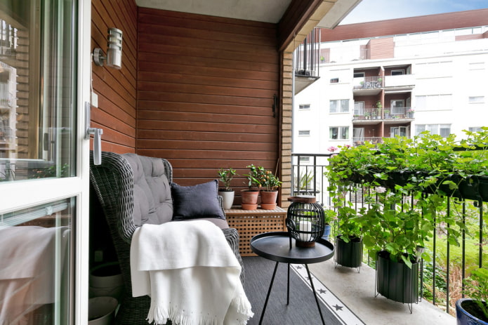 balcone in stile scandinavo