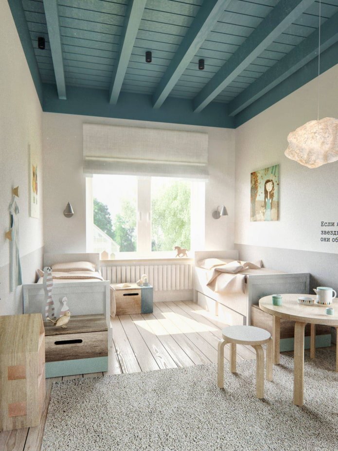 decorazione del soffitto con assicelle