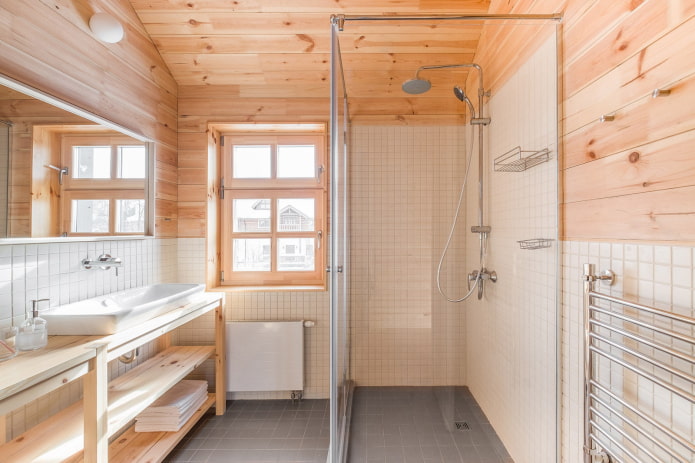 rivestimento in legno per bagno