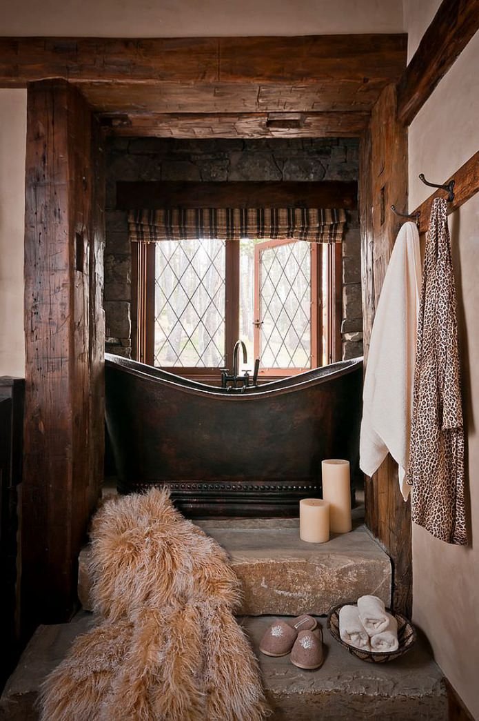 design del bagno in stile country