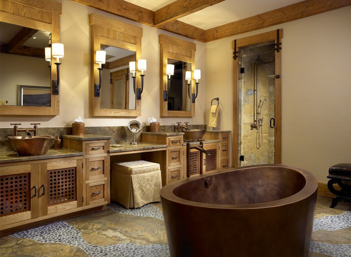 design del bagno in stile country
