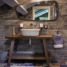 Progettazione del bagno in mansarda: caratteristiche delle finiture, colore, stile, scelta delle tende, 65 foto-4