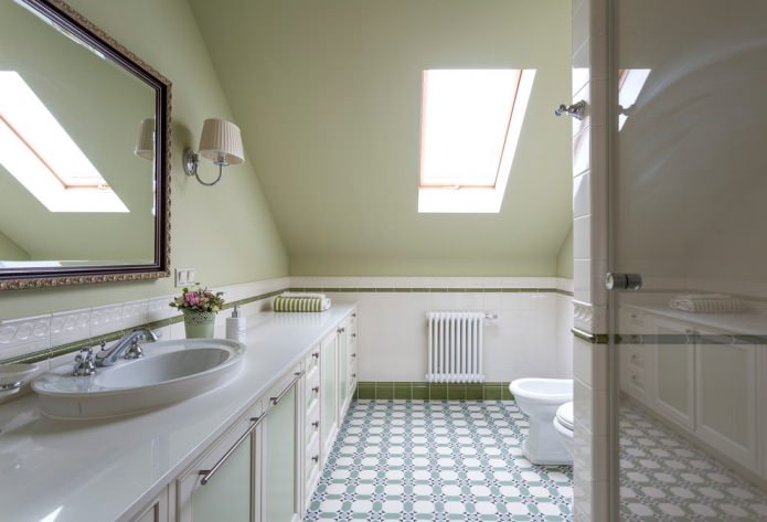 pittura verde per soffitto