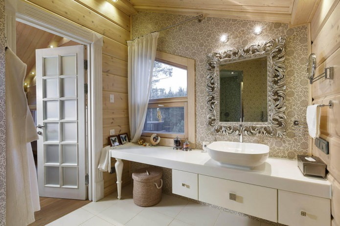 tende bianche per il bagno