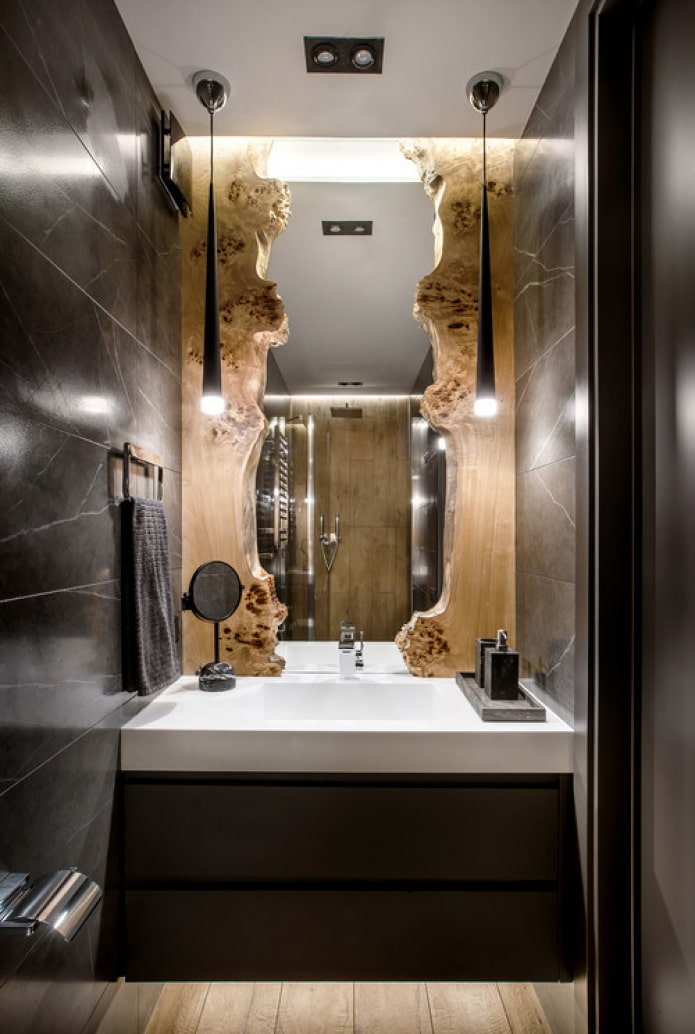 marmo nero in bagno